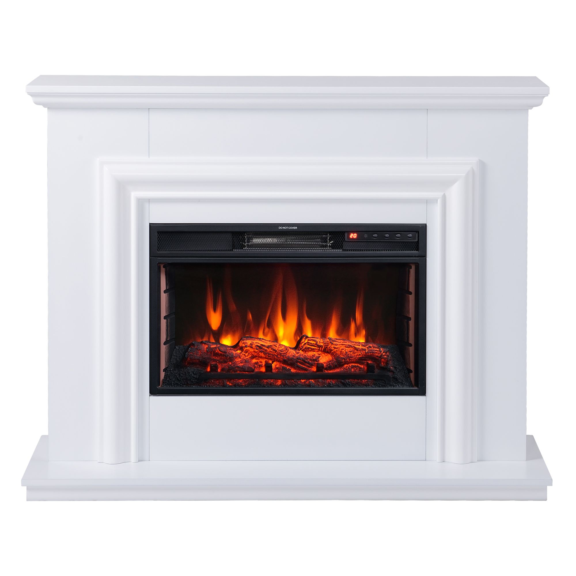 white electric fireplace