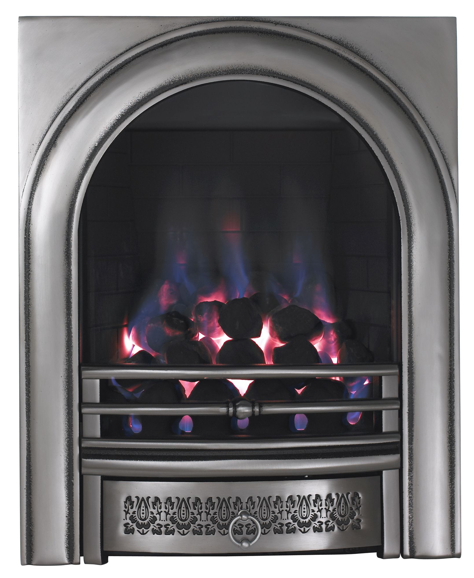 Focal Point Arch Chrome effect Manual control Gas Fire | DIY at Bu0026Q