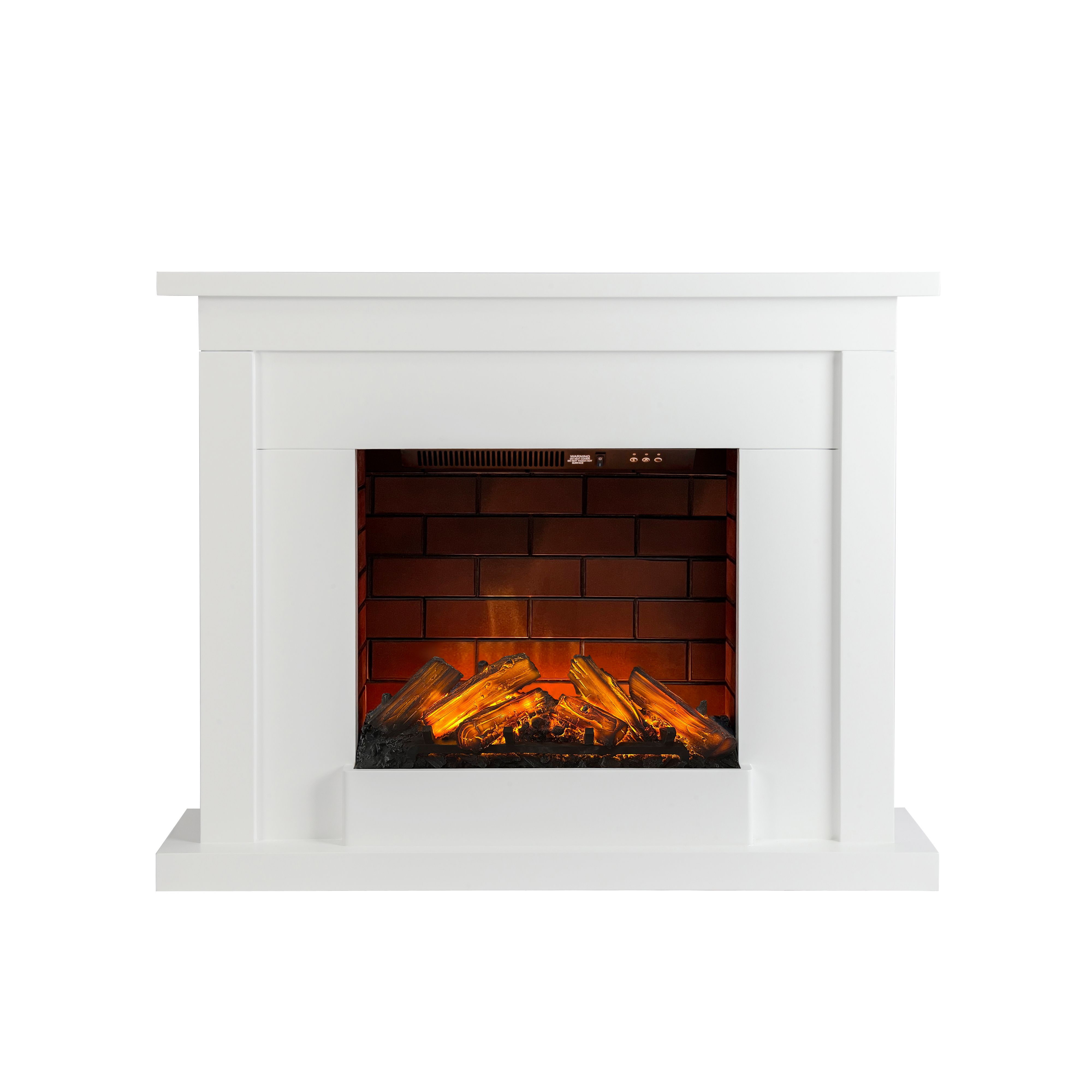 Focal Point Atherstone Brick White MDF Wall-mounted Electric Fire suite