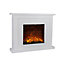 Focal Point Atherstone Brick White MDF Wall-mounted Electric Fire suite