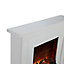 Focal Point Atherstone Brick White MDF Wall-mounted Electric Fire suite