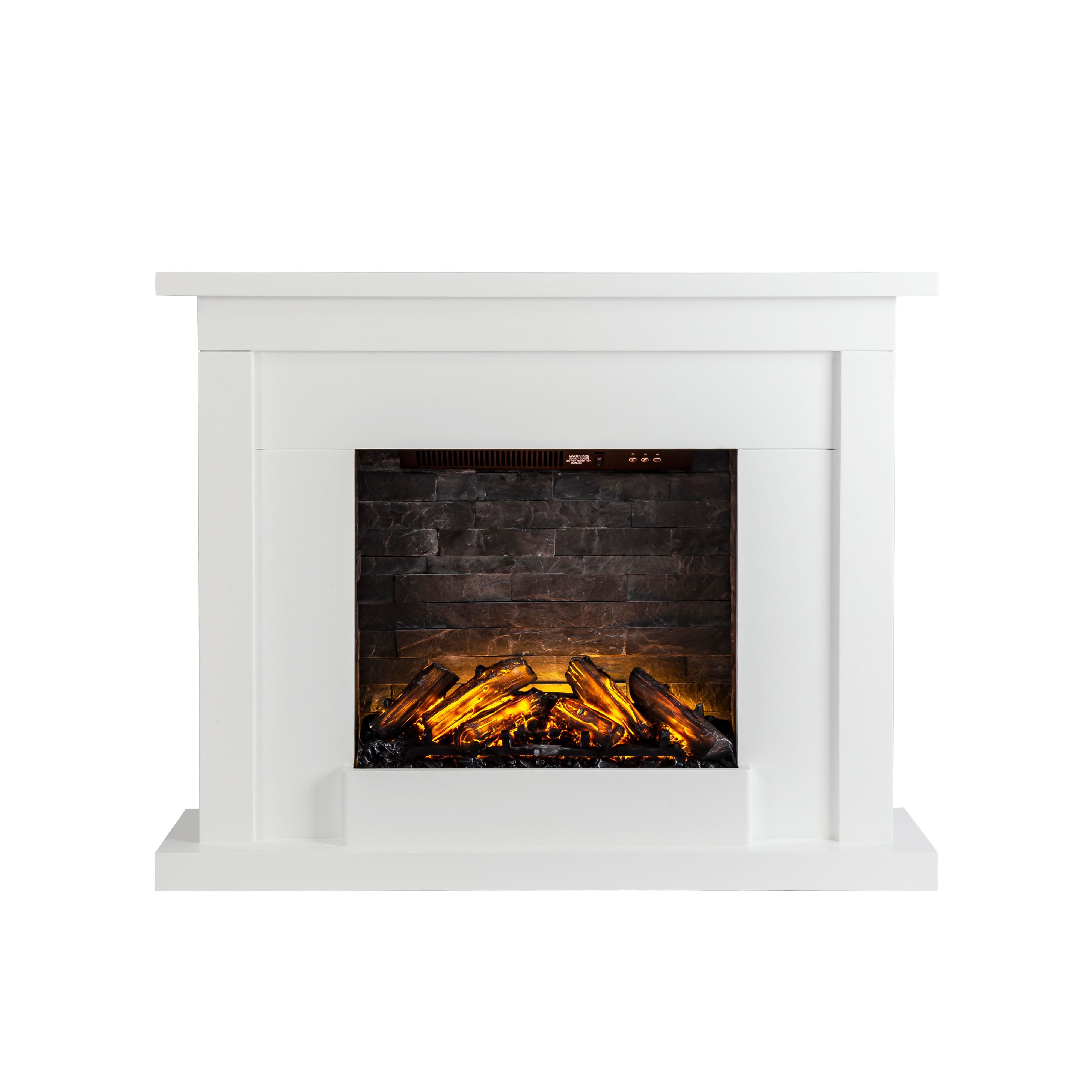 Focal Point Atherstone Slate White Electric Fire suite | DIY at Bu0026Q