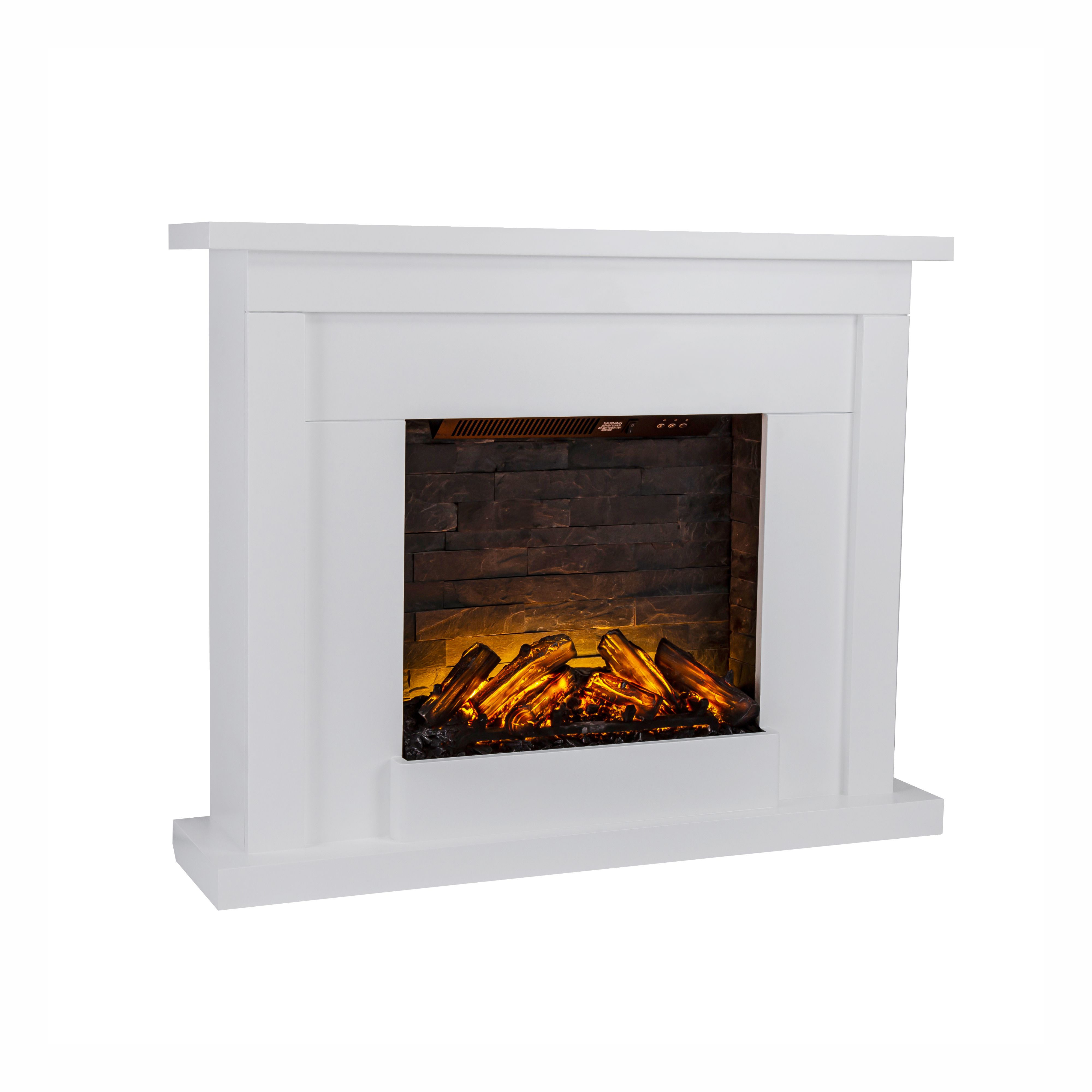 Focal Point Atherstone Slate White Electric Fire suite | DIY at Bu0026Q