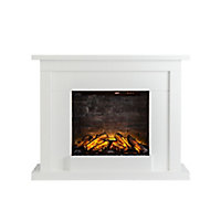 Focal Point Atherstone Slate White MDF Wall-mounted Electric Fire suite