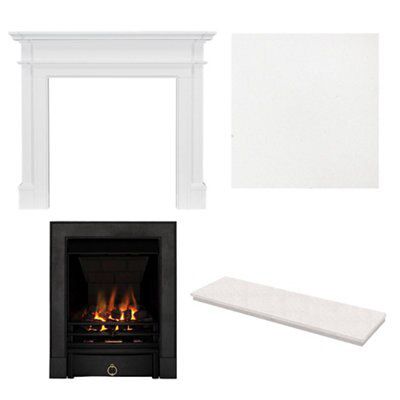 Focal Point Black & white Gas Fire suite