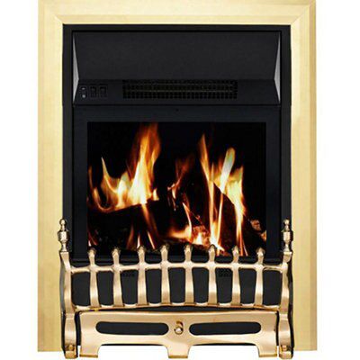 Focal Point Blenheim 2kW Brass effect Electric Fire (H)555mm (W)370mm (D)95mm