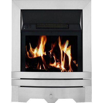Focal Point Blenheim 2kW Brushed metal effect Electric Fire (H)555mm (W)370mm (D)95mm