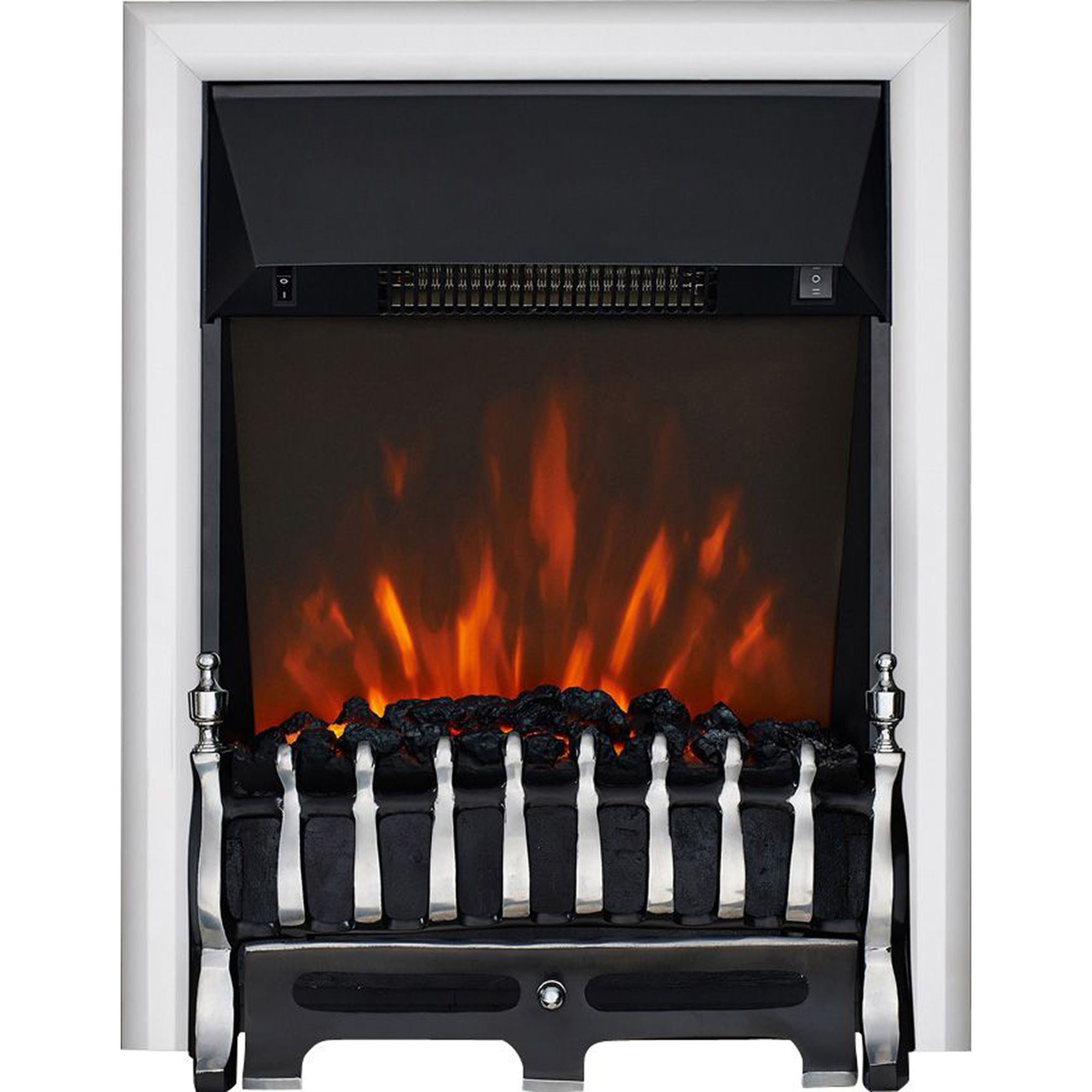 Focal Point Blenheim 2kW Chrome effect Electric Fire (H)555mm (W)390mm (D)114mm