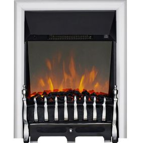 Focal Point Blenheim 2kW Chrome effect Electric Fire With reflective glass flame