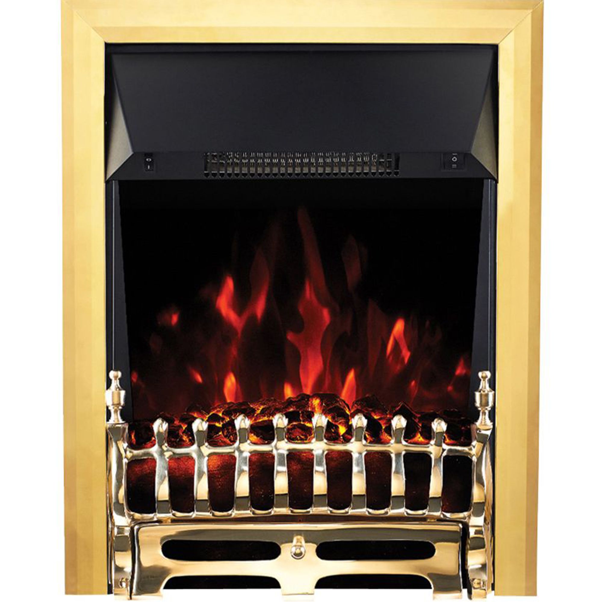Focal Point Blenheim 2kW Gloss Brass effect Electric Fire (H)555mm (W)390mm (D)114mm