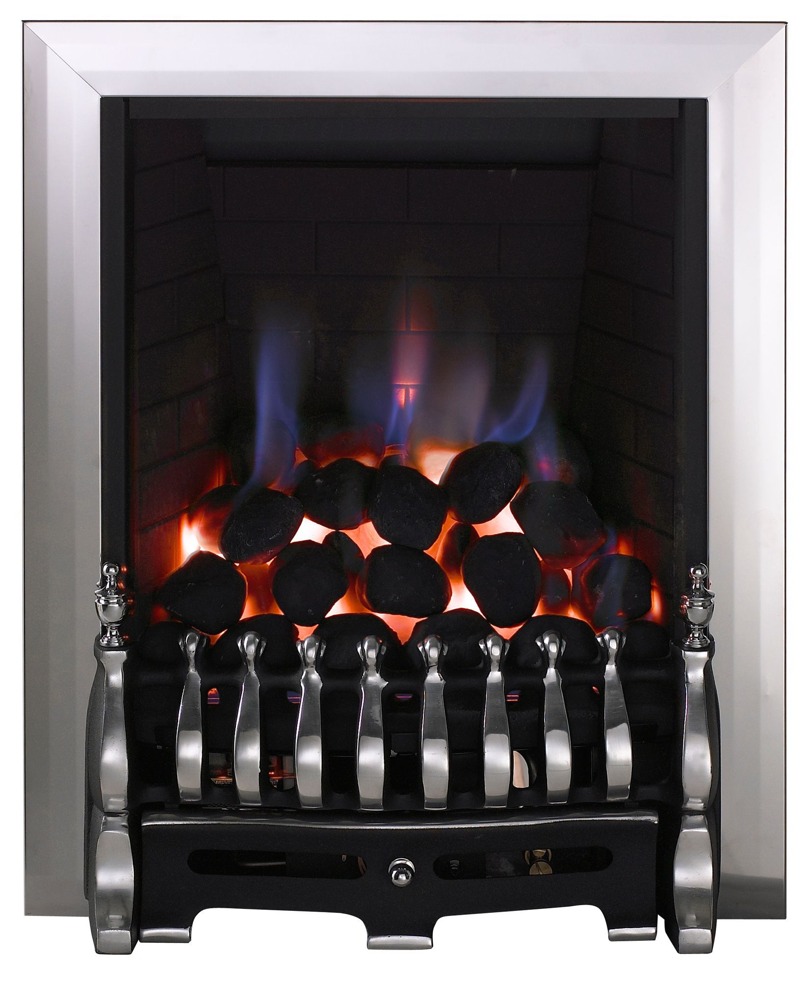 Focal Point Blenheim Black Chrome effect Manual control 3.75kW Gas Fire