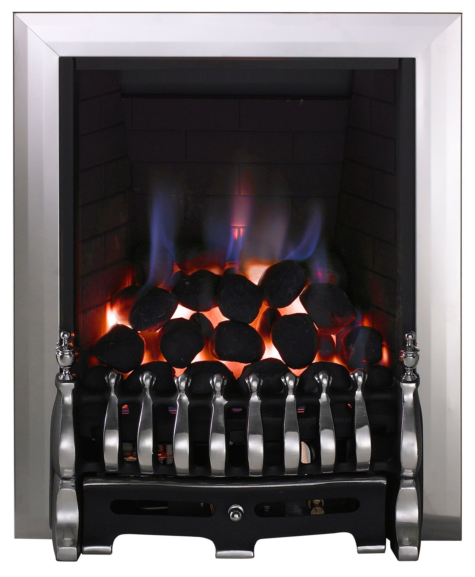Focal Point Blenheim Black Chrome effect Manual control Gas Fire | DIY at  Bu0026Q