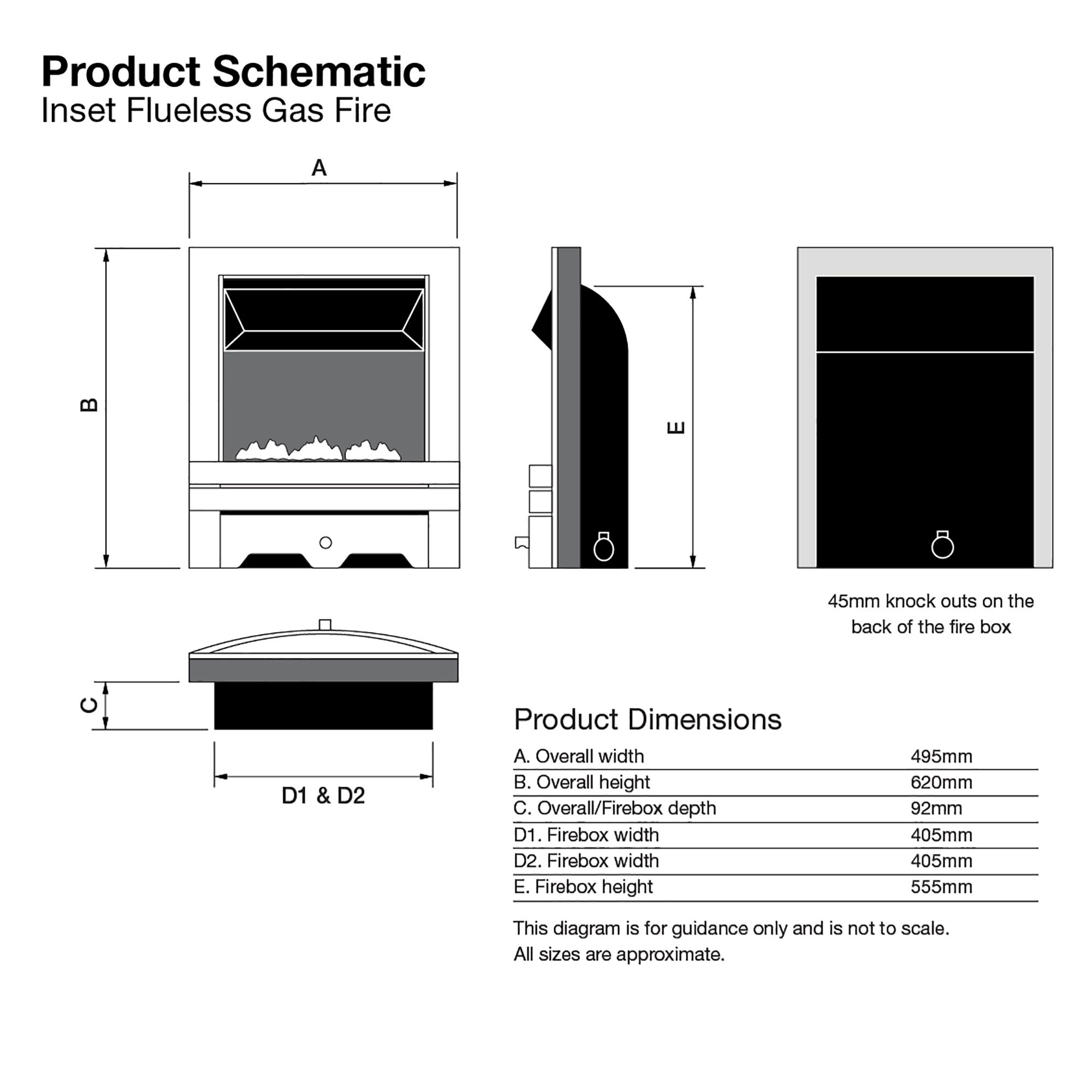 Focal Point Blenheim Black Chrome effect Rotary control knob 2.3kW Gas Fire