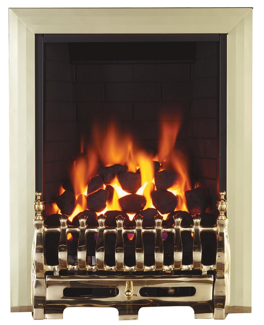 Focal Point Blenheim Brass effect Remote controlled 3.75kW Gas Fire