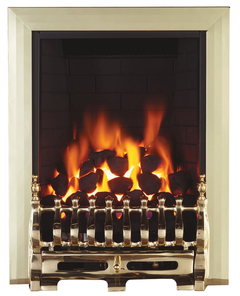 Focal Point Blenheim Brass effect Remote controlled Gas Fire DIY at B&Q