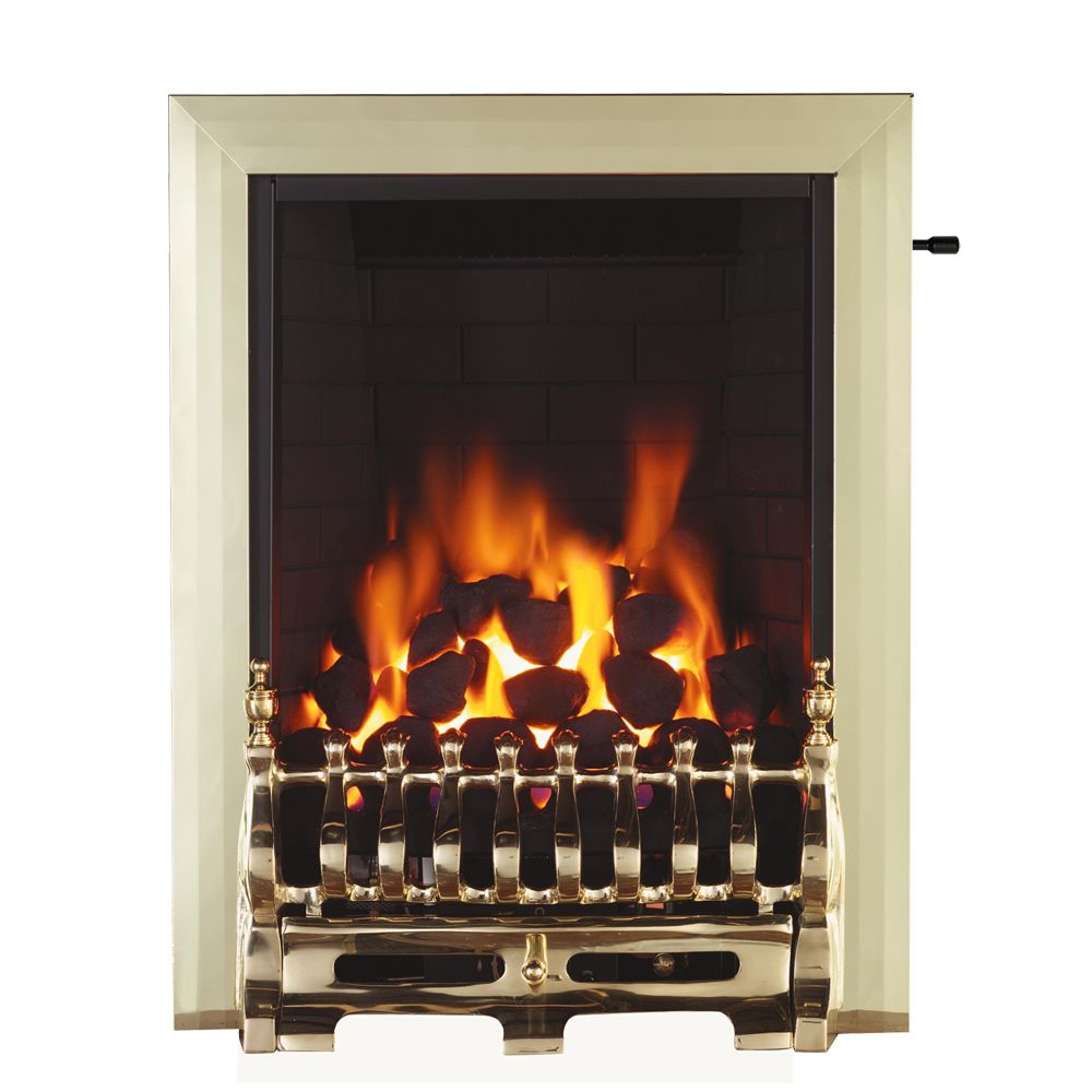 Focal Point Blenheim Brass effect Slide control 3.75kW Gas Fire