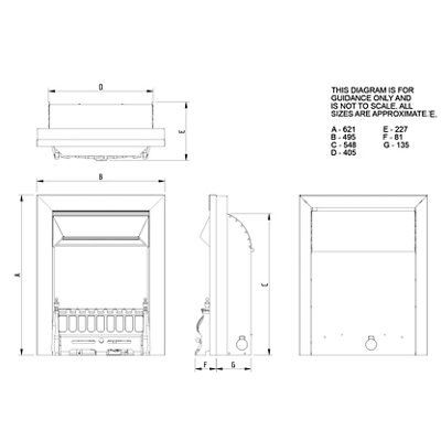 Focal Point Blenheim flue less Brass effect Manual control Gas Fire