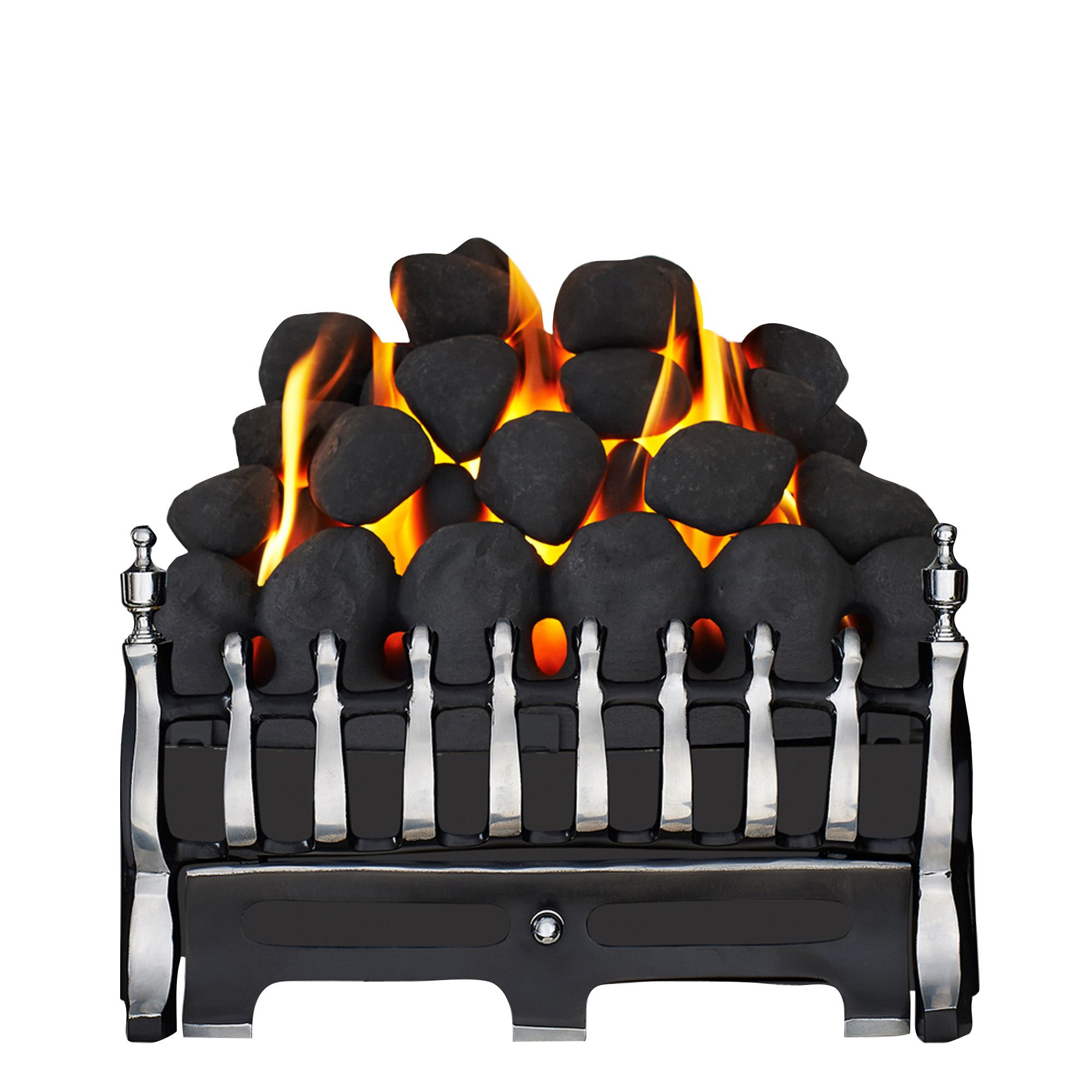 Focal Point Blenheim Gas fire Black Chrome effect Manual control 3.75kW Gas Fire tray