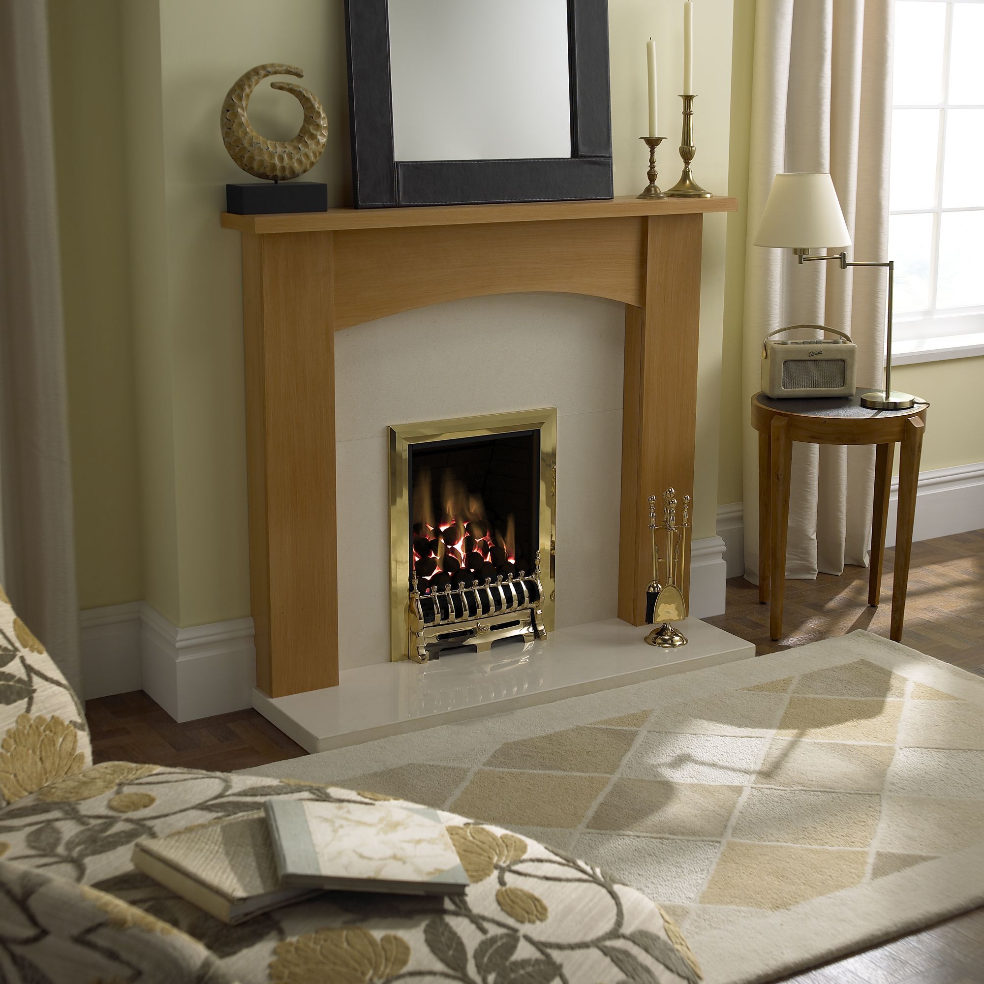 Focal Point Blenheim Gas fire Brass effect Slide control 3.75kW Gas Fire