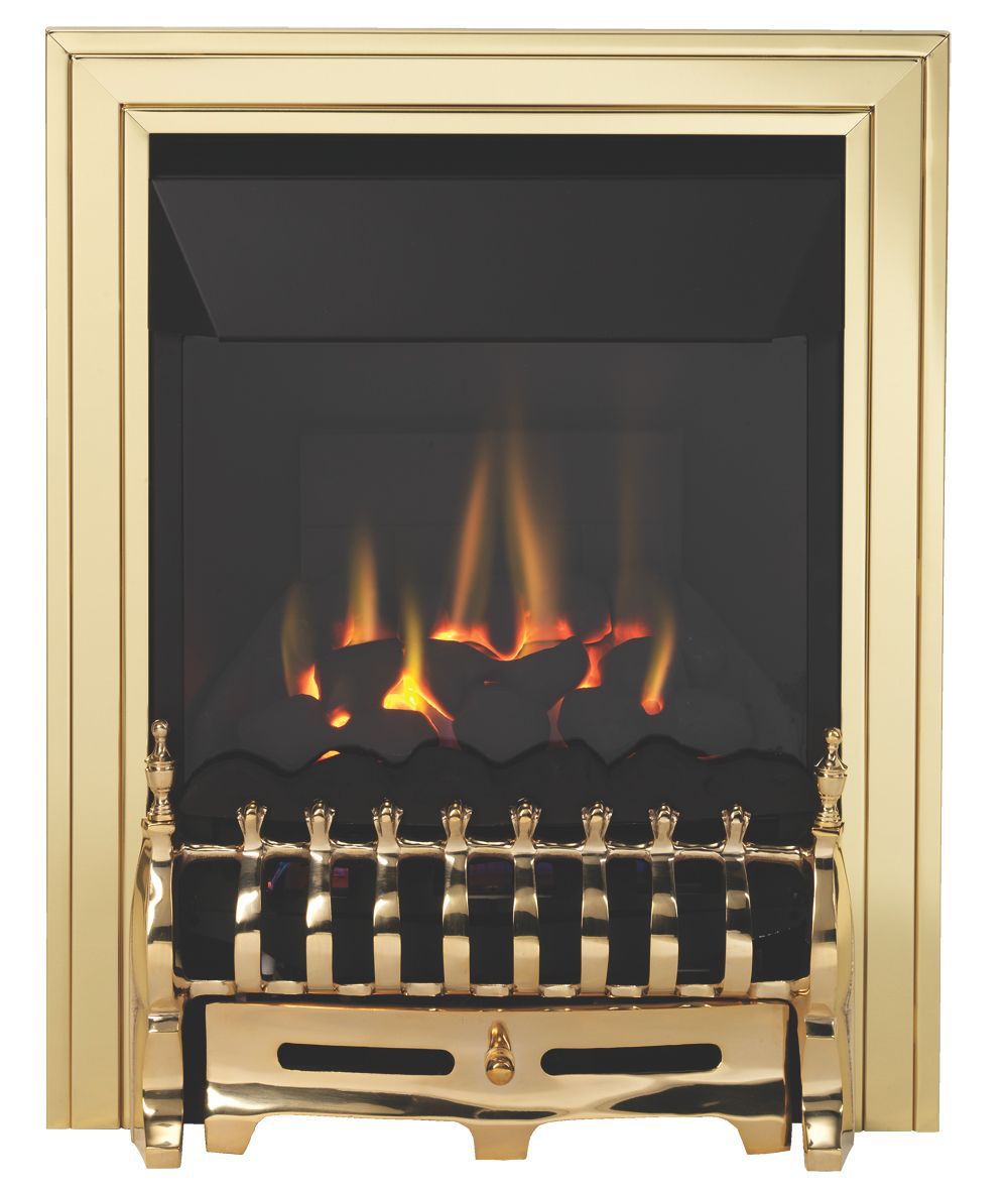 Focal Point Blenheim high efficiency Brass effect Gas Fire DIY at B&Q