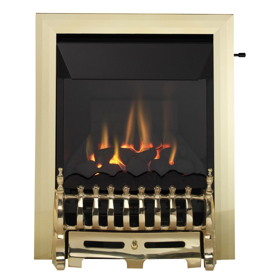 Focal Point Blenheim high efficiency Brass effect Slide control 4.05kW Gas Fire