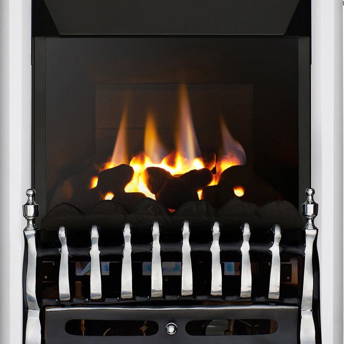 Focal Point Blenheim high efficiency Chrome effect Slide control Gas Fire |  DIY at Bu0026Q