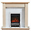 Focal Point Blenheim Kingswood Chrome effect Freestanding Electric Fire suite
