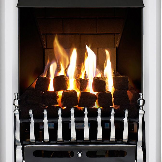 Focal Point Blenheim multi flue Chrome effect Remote controlled 3.1kW Gas Fire
