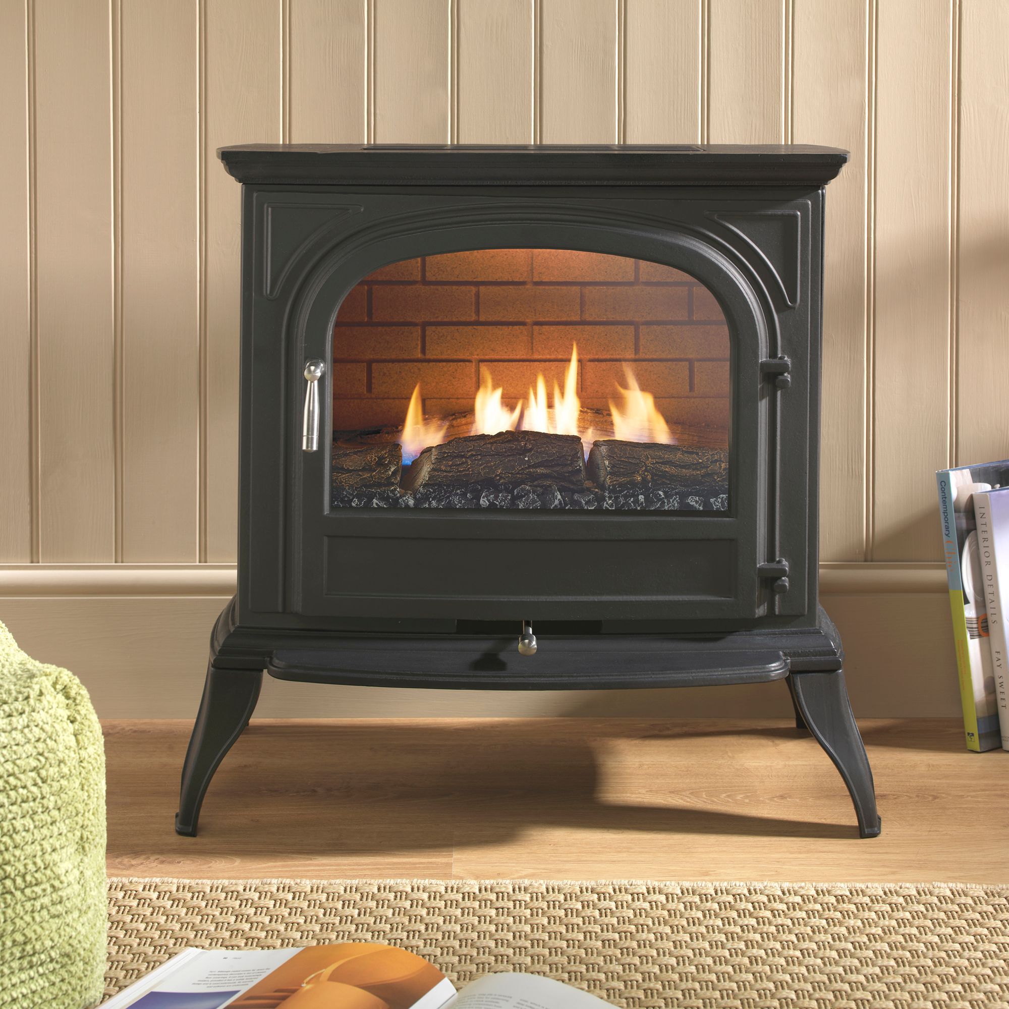 Focal Point Dalvik Flueless Black Gas Stove FPFBQ591 | DIY at Bu0026Q