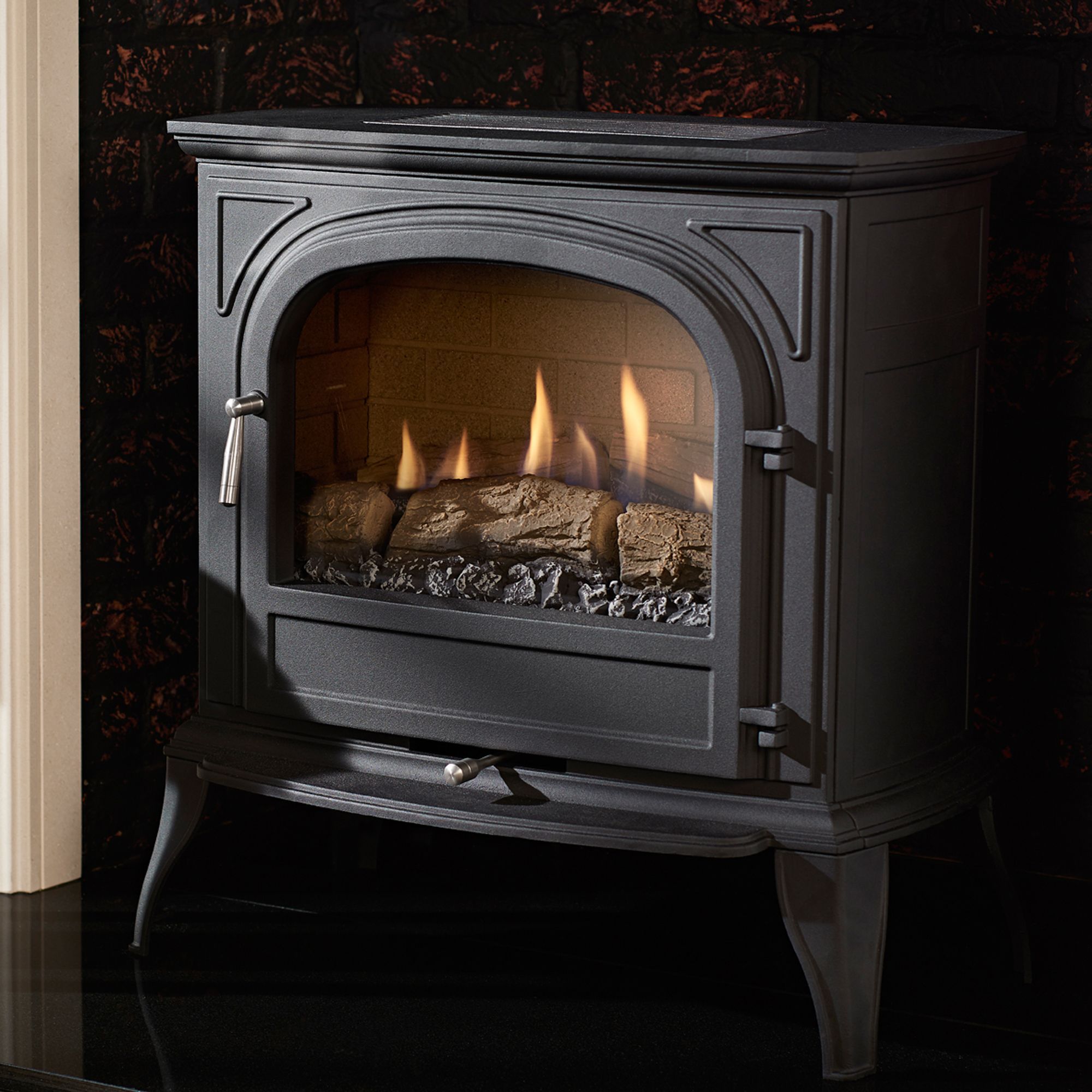 Focal Point Dalvik Flueless Black Gas Stove FPFBQ591 | DIY at Bu0026Q