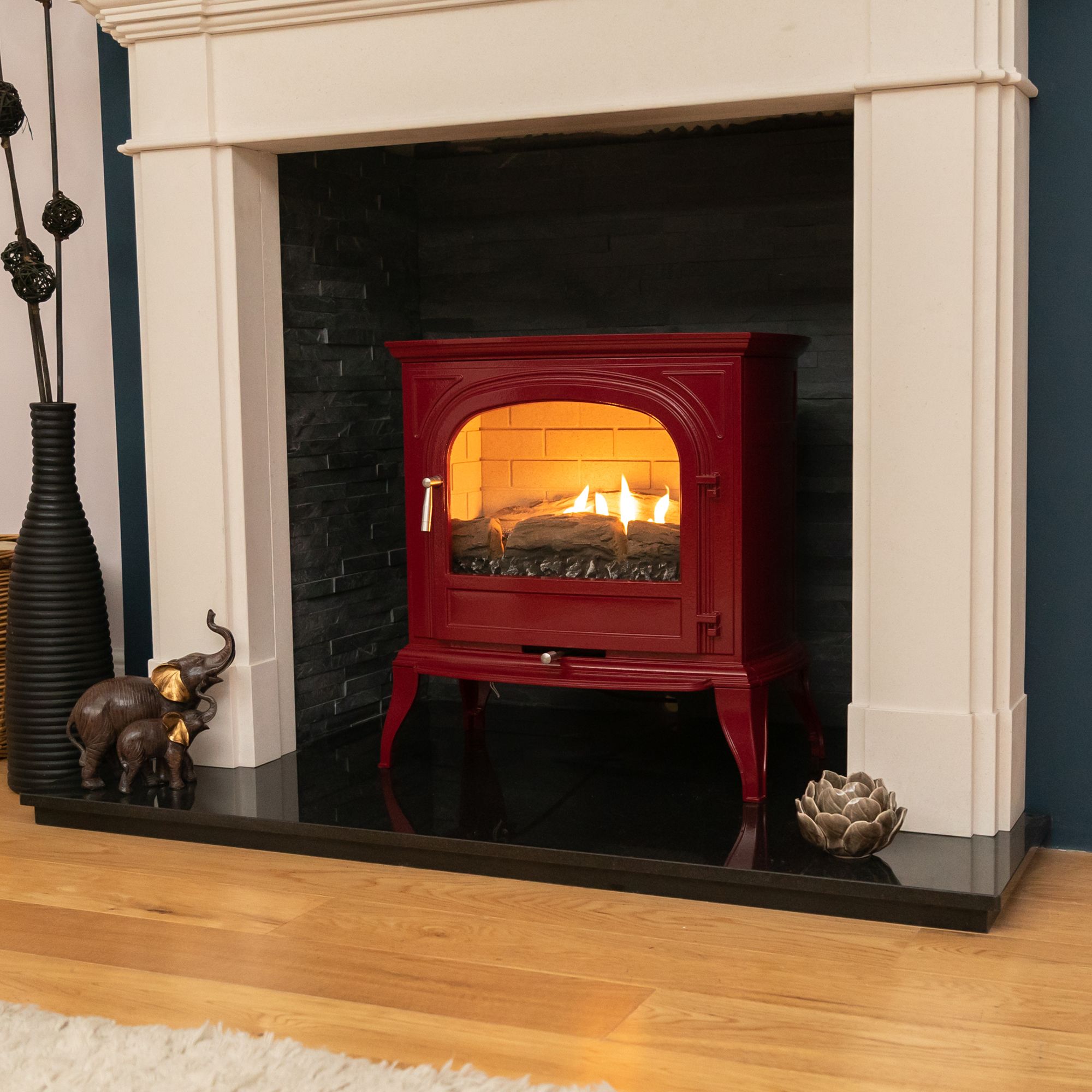 Focal Point Dalvik Flueless Burgundy Gas Stove FPFBQ632 | DIY at Bu0026Q
