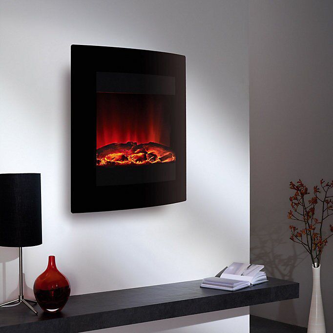 Focal Point Ebony 1.5kW Glass effect Wall-mounted Electric Fire