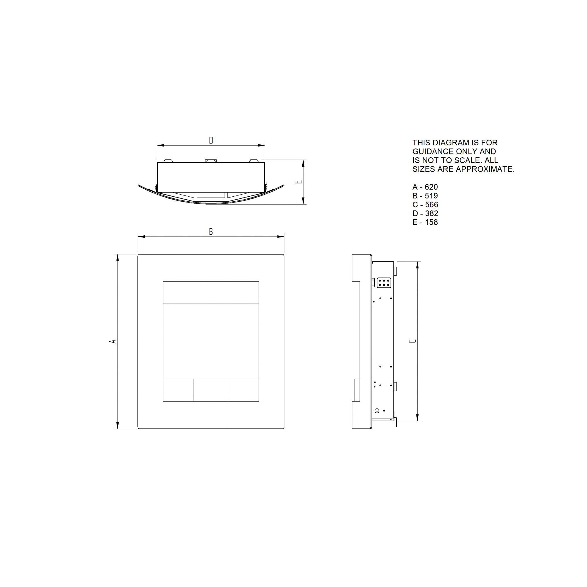 Focal Point Ebony 1.5kW Glass effect Wall-mounted Electric Fire