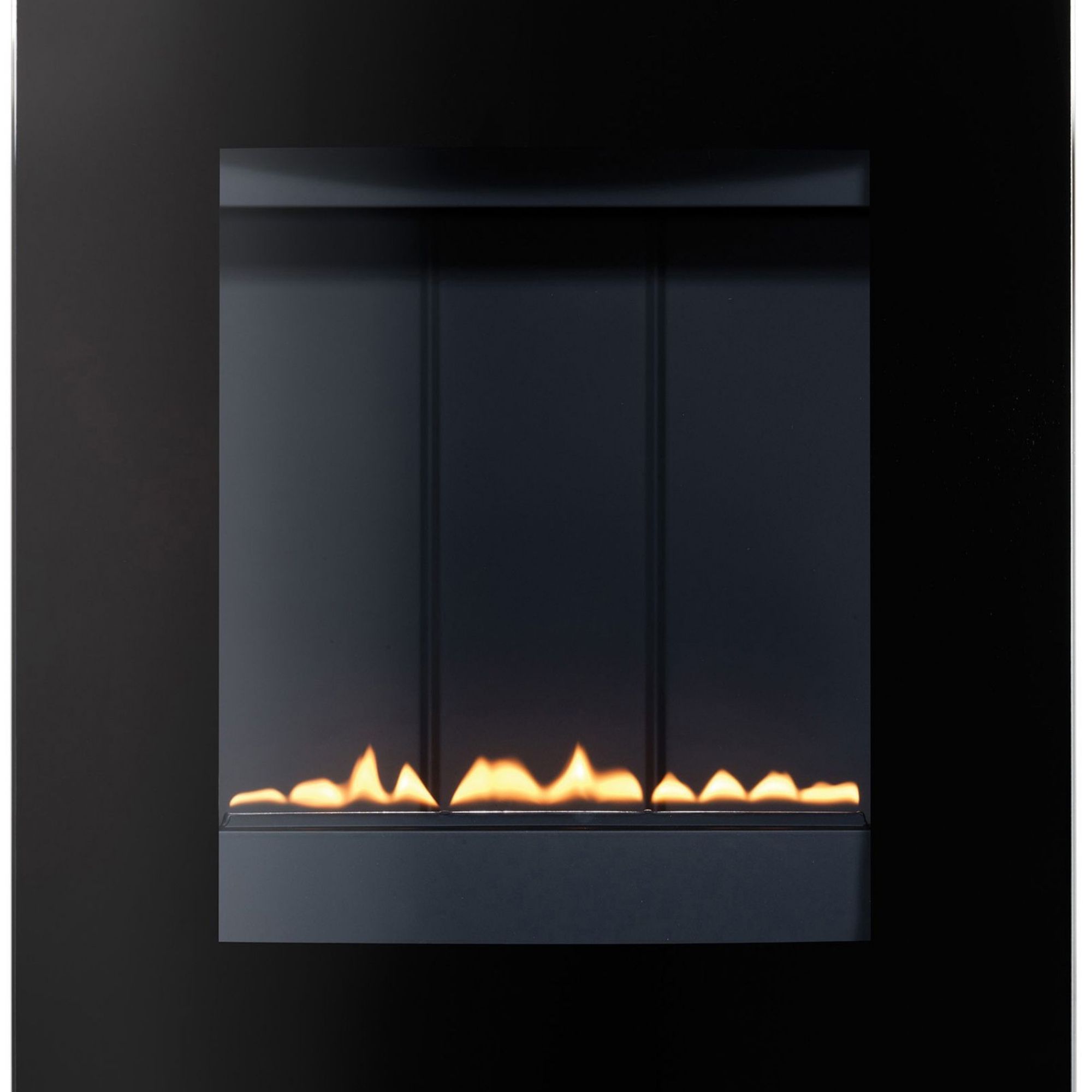 Focal Point Ebony flueless Curved glass front panel Black Manual control 2kW Gas Fire