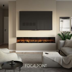 Focal Point Eccentra 2000 2kW Black Media wall Fire (H)514mm (W)2016mm (D)220mm
