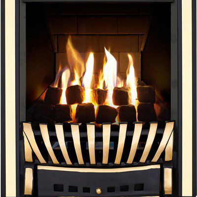 Focal Point Elegance Black Brass effect Manual control Gas Fire
