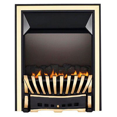 Focal Point Elegance flue less Black Brass effect Manual control Gas Fire