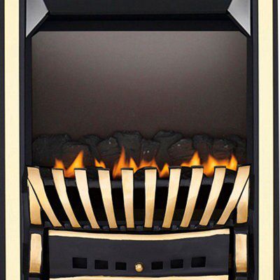 Focal Point Elegance flue less Black Brass effect Manual control Gas Fire