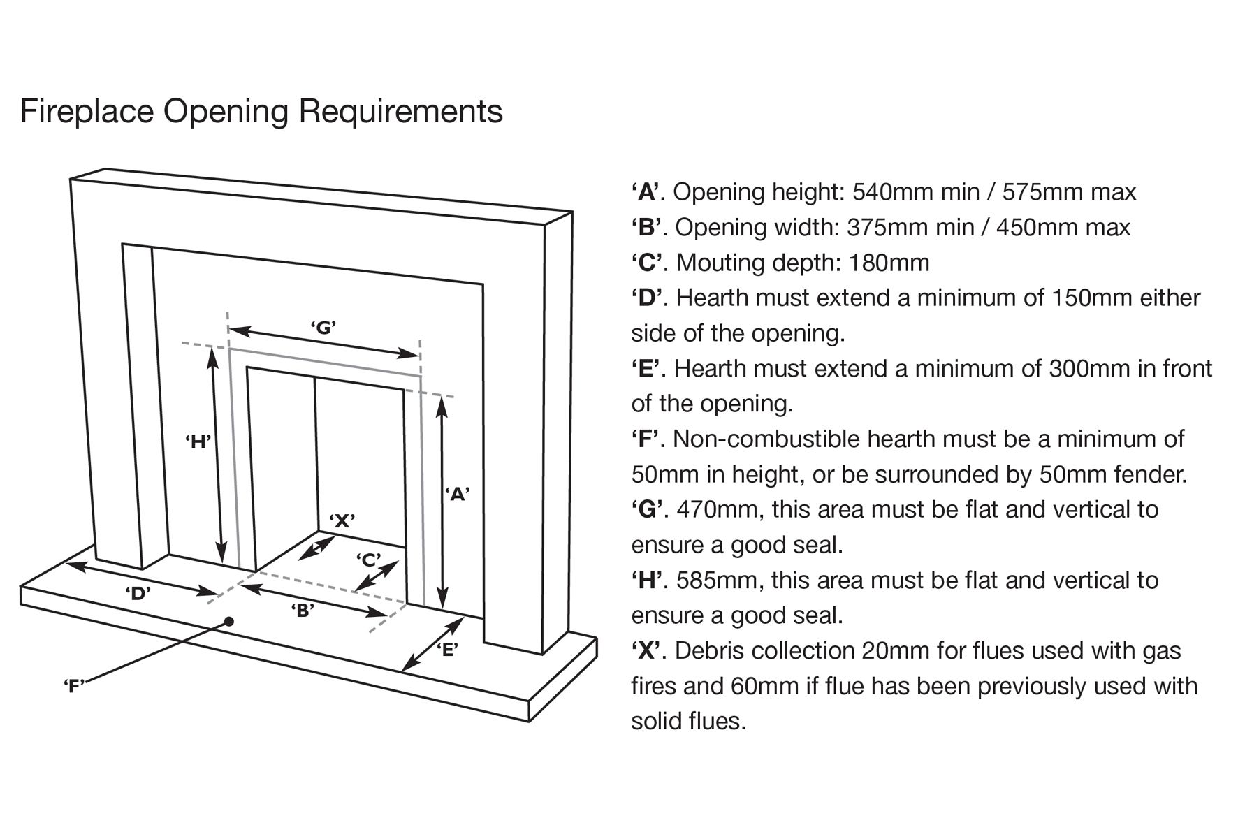 Focal Point Elegance Full depth Black Slide control Gas Fire