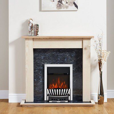 Focal Point Elegance Kingswood Chrome effect Freestanding Electric Fire suite