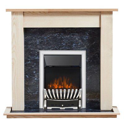 Focal Point Elegance Kingswood Chrome effect Freestanding Electric Fire suite