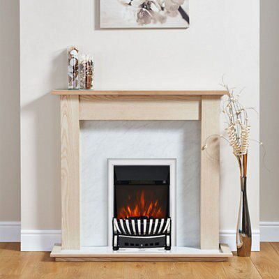 Focal Point Elegance Kingswood Chrome effect Freestanding Electric Fire suite