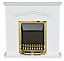 Focal Point Elvington White Brass effect Freestanding Electric Fire suite