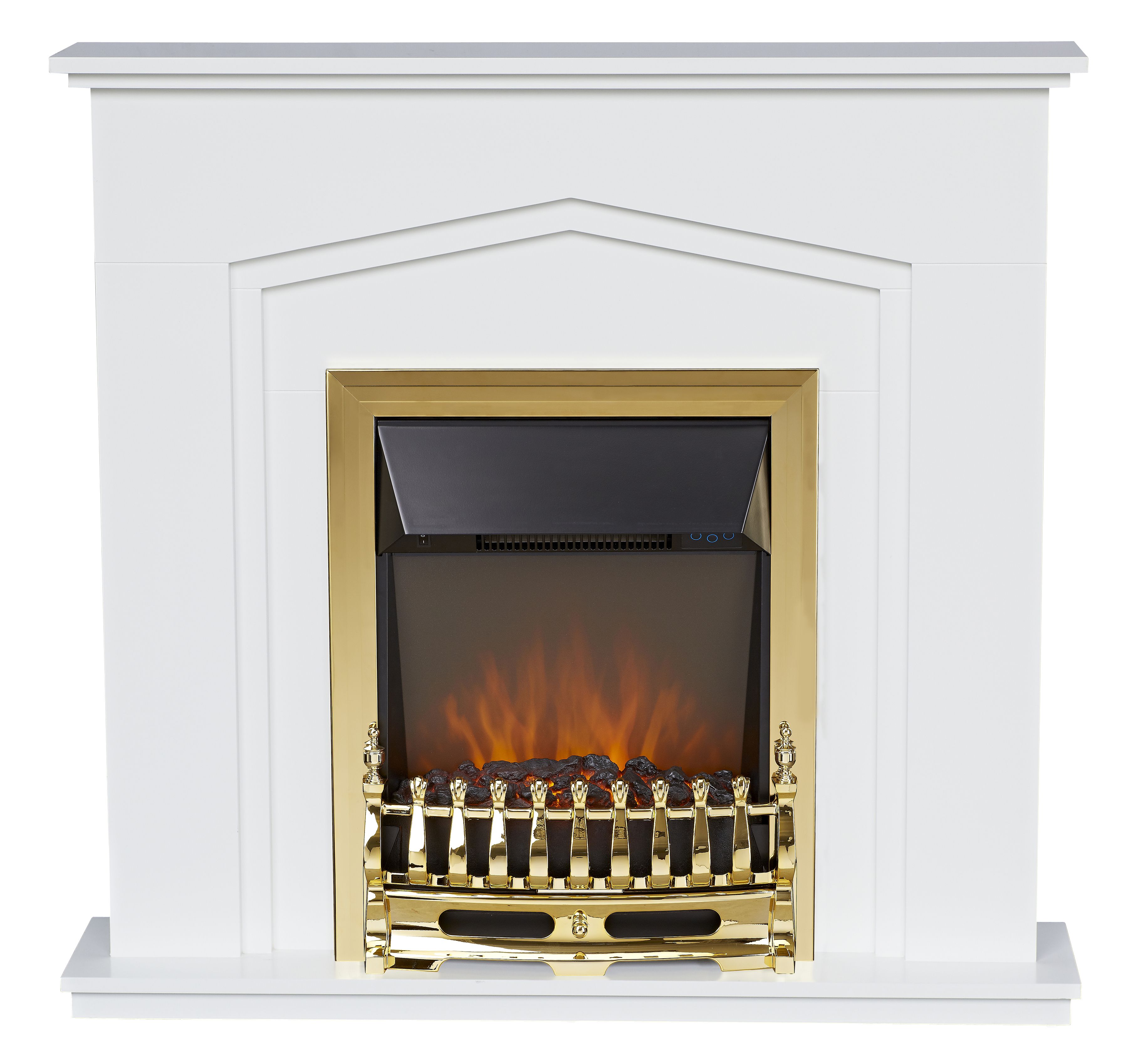 Focal Point Elvington White Freestanding Electric Fire suite