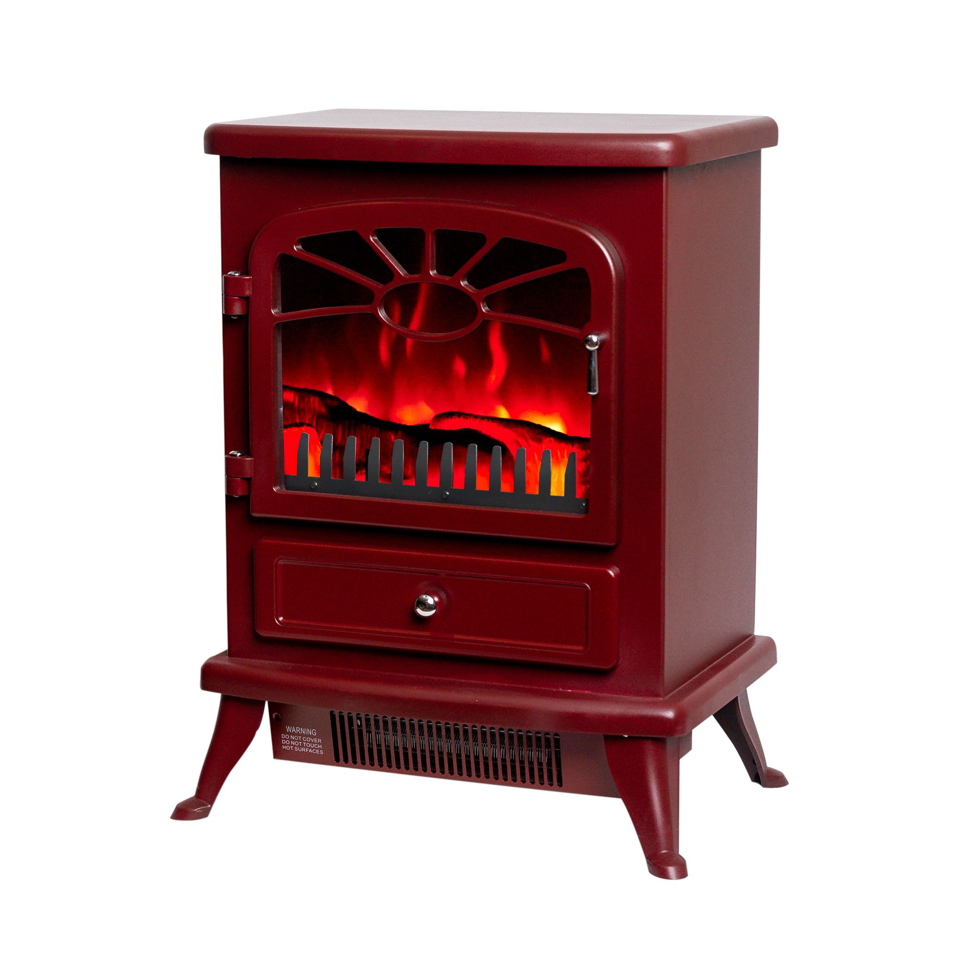 Focal Point ES 2000 1.8kW Gloss Burgundy Electric Stove (H)540mm (W)430mm Price Comparisons | Compare The Build