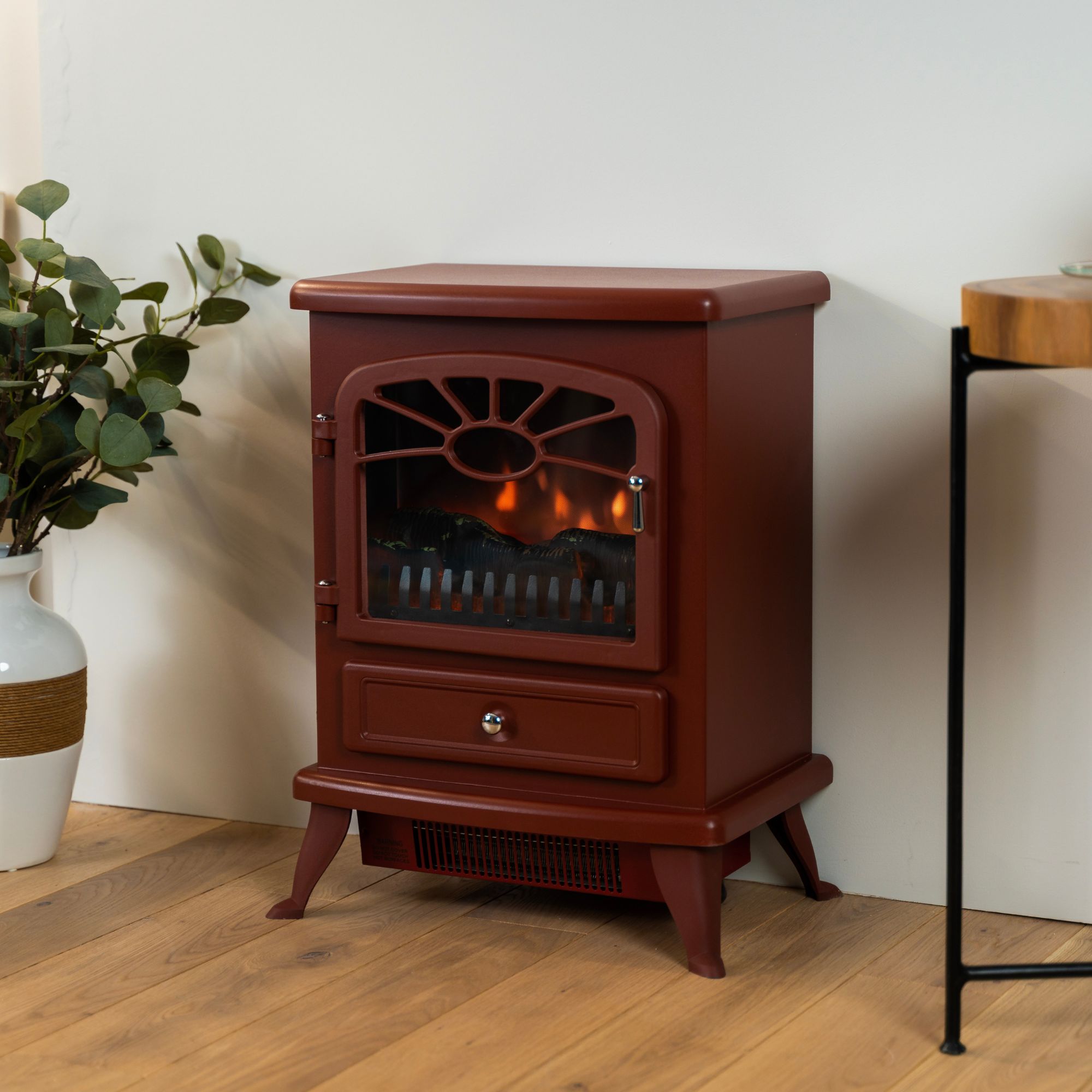Focal Point ES 2000 Traditional 1.8kW Gloss Burgundy Electric Stove | DIY  at Bu0026Q