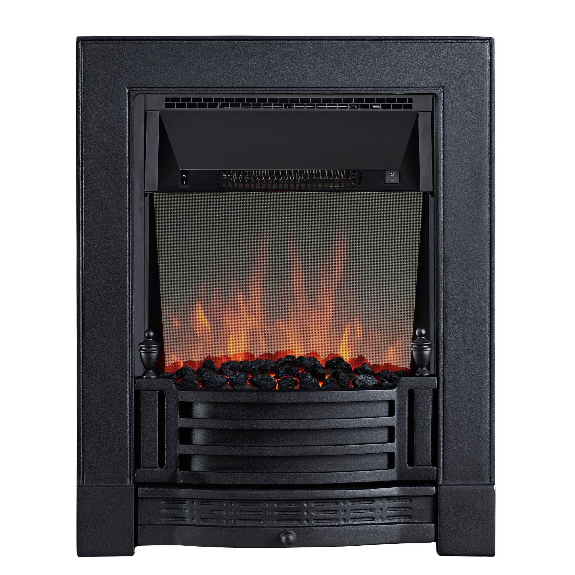 Focal Point Finsbury 2kW Cast iron effect Inset Electric Fire (H)596mm (W)485mm (D)154mm