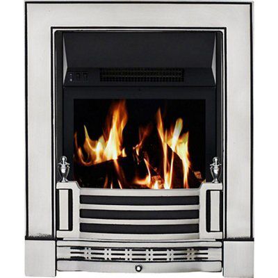 Focal Point Finsbury 2kW Chrome effect Electric Fire (H)555mm (W)370mm (D)95mm