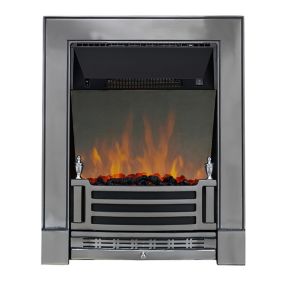 Focal Point Finsbury 2kW Chrome effect Electric Fire With reflective glass flame