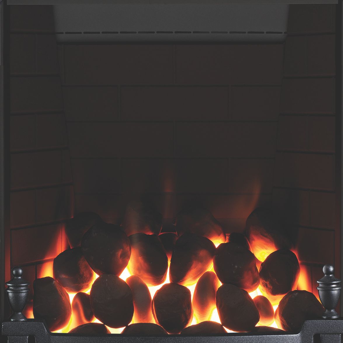 Focal Point Finsbury full depth Black Manual control Gas Fire | DIY at Bu0026Q